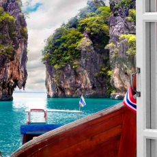 3D obraz Okno thajský Phuket, 90x60 cm - 4