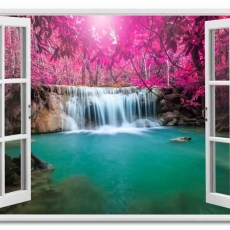 3D obraz Okno vodopád v Thajsku, 120x80 cm - 1