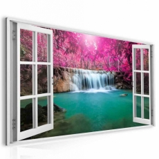 3D obraz Okno vodopád v Thajsku, 30x20 cm - 2