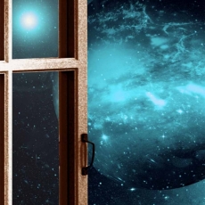 3D obraz Okno zafírová galaxia, 120x80 cm - 4