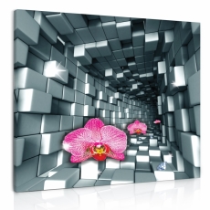 3D obraz Orchidej v tunelu, 100x100 cm - 2