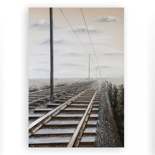 3D obraz Railroad 150 cm, olej na plátne - 1