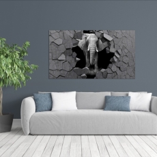 3D obraz Slon v kameni, 60x40 cm - 3