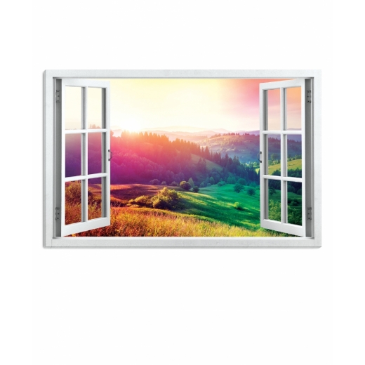 3D obraz Výhľad do farebnej krajiny, 120x80 cm - 1