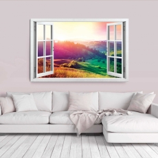 3D obraz Výhľad do farebnej krajiny, 120x80 cm - 3