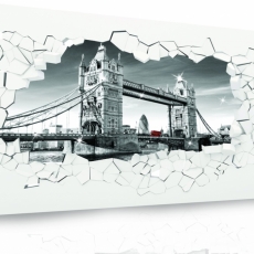 3D obrazy na stenu Tower Bridge, 100x100 cm - 2