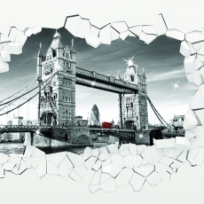 3D obrazy na stěnu Tower Bridge, 100x100 cm - 1