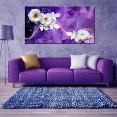 Abstraktní obraz Bílé květy, 150x80 cm - 2