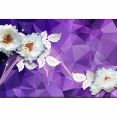 Abstraktní obraz Bílé květy, 150x80 cm - 1
