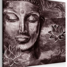 Abstraktní obraz Červenohnědý Buddha, 100x100 cm - 3
