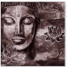 Abstraktní obraz Červenohnědý Buddha, 100x100 cm - 1