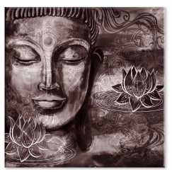 Abstraktní obraz Červenohnědý Buddha, 100x100 cm
