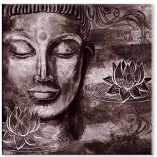 Abstraktní obraz Červenohnědý Buddha, 40x40 cm - 1