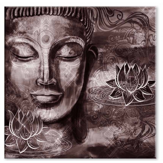 Abstraktní obraz Červenohnědý Buddha, 60x60 cm - 1