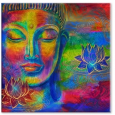 Abstraktný obraz Farebný Budha, 120x120 cm - 4