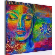 Abstraktný obraz Farebný Budha, 40x40 cm - 3