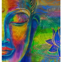 Abstraktný obraz Farebný Budha, 40x40 cm