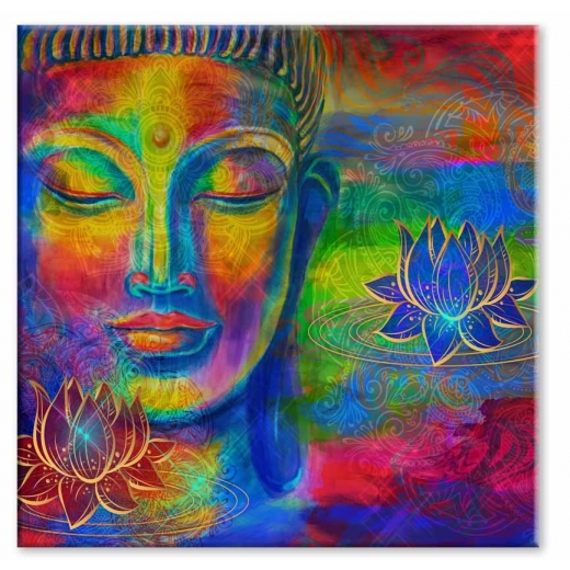Abstraktný obraz Farebný Budha, 80x80 cm - 1