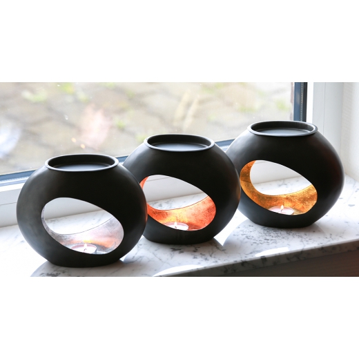 Aromalampa kovová Feeling, 20 cm, strieborná - 1