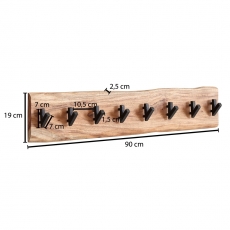 ástenný vešiak Clint, 90 cm, masív agát - 3