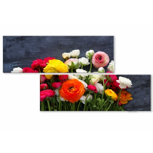 Atypický obraz Kytica kvetov, 120x60 cm - 1