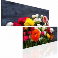 Atypický obraz Kytica kvetov, 120x60 cm - 3