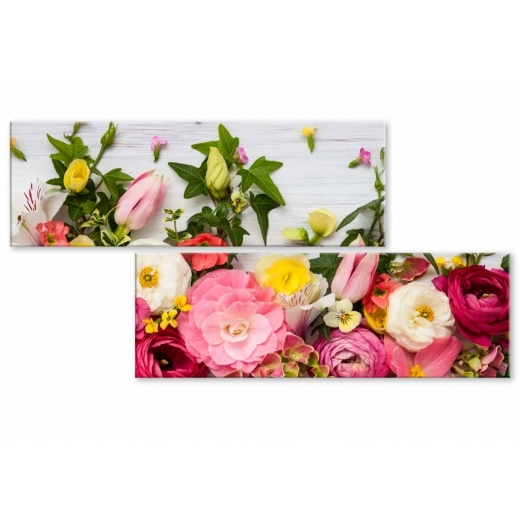 Atypický obraz Nežné kvetiny, 100x50 cm - 1