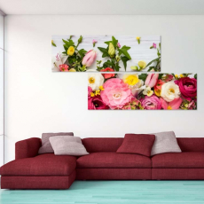 Atypický obraz Nežné kvetiny, 80x40 cm - 2