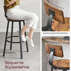Barová stolička Agony (SET 2 ks), 99 cm, hnedá - 3
