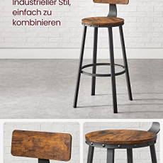 Barová stolička Agony (SET 2 ks), 99 cm, hnedá - 7
