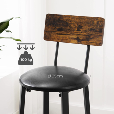 Barová stolička Amazonia (SET 2 ks), 100 cn, hnedá - 6