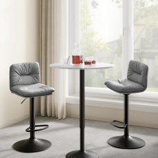Barová stolička Ambush (SET 2 ks), syntetická koža, sivá - 2