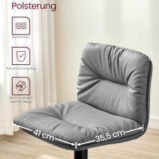 Barová stolička Ambush (SET 2 ks), syntetická koža, sivá - 6