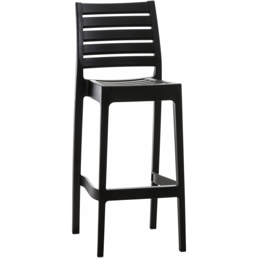 Barová stolička Ares, plast, čierna - 1