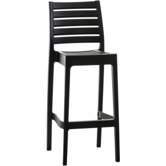 Barová stolička Ares, plast, čierna