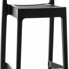 Barová stolička Ares, plast, čierna - 1