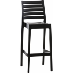 Barová stolička Ares, plast, čierna
