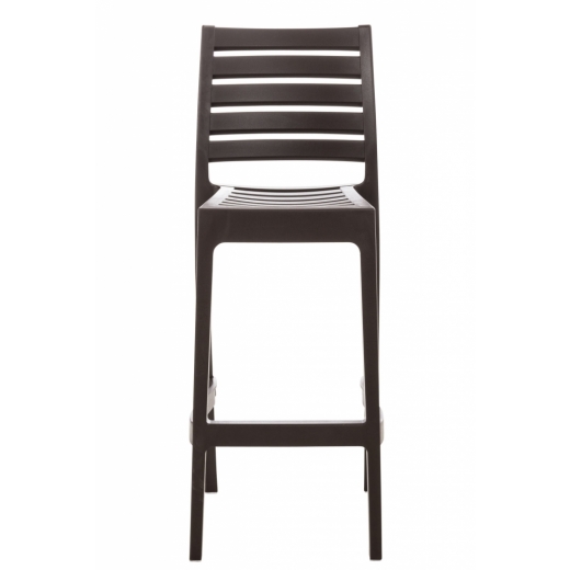 Barová stolička Ares, plast, hnedá - 1