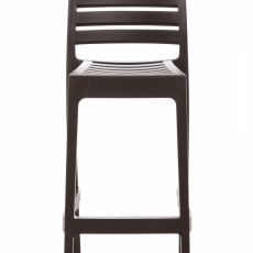 Barová stolička Ares, plast, hnedá - 1