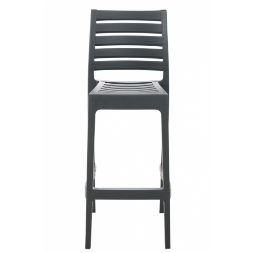 Barová stolička Ares, plast, tmavo šedá - 1