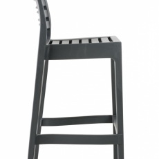 Barová stolička Ares, plast, tmavo šedá - 2