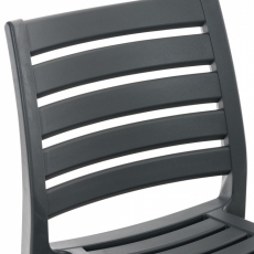 Barová stolička Ares, plast, tmavo šedá - 3