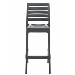 Barová stolička Ares, plast, tmavo šedá