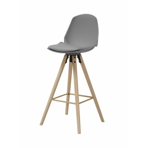 Barová stolička Aslo, sivá - 1