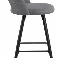 Barová stolička Ayla (SET 2ks), tkanina, sveto šedá - 3