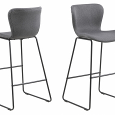 Barová stolička Batilda (SET 2ks), tkanina, tmavo šedá - 1
