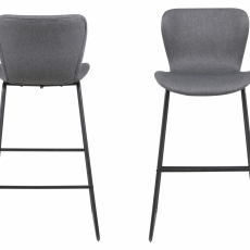 Barová stolička Batilda (SET 2ks), tkanina, tmavo šedá - 2
