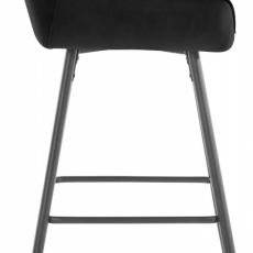 Barová stolička Bradley, zamat, čierna - 3
