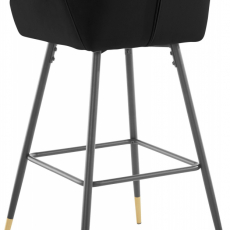 Barová stolička Bradley, zamat, čierna - 5