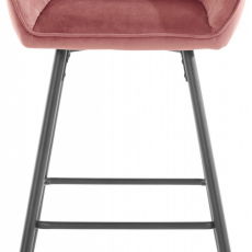 Barová stolička Bradley, zamat, ružová - 1